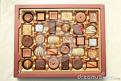 Luxurious Chocolates in box Stock Photo