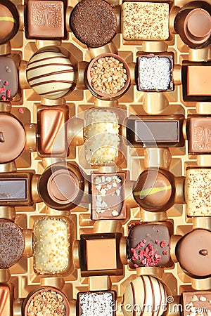 Luxurious Chocolates in box Stock Photo
