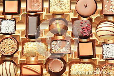 Luxurious Chocolates in box Stock Photo