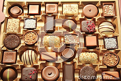 Luxurious Chocolates in box Stock Photo