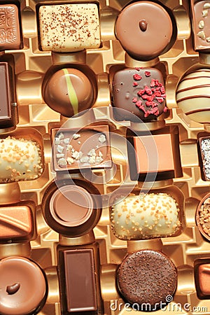 Luxurious Chocolates in box Stock Photo