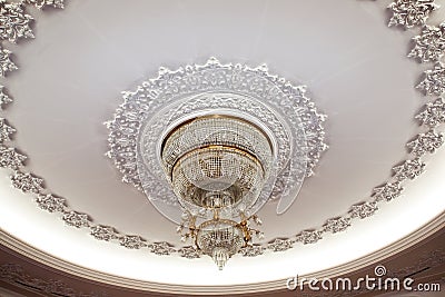 Luxurious crystal chandelier Stock Photo