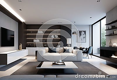 A Luxurious 3D Rendering of Sophistication and Style Stock Photo