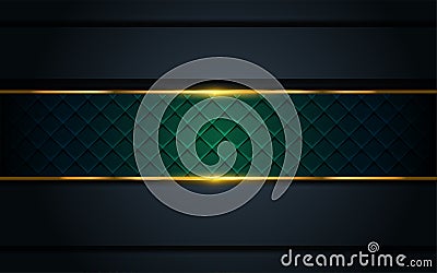 Luxurious dark background with golden line Vector Illustration