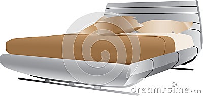 Luxurious double bed Vector Illustration