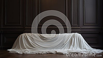 Luxurious Drapery In An Abandoned Bedroom: A Photo-realistic Still Life Stock Photo