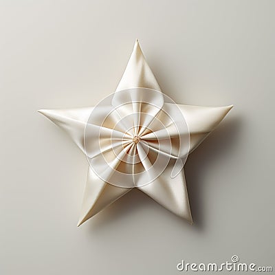Luxurious Drapery: Small Origami Star With Satin Surface Stock Photo