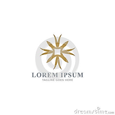 Luxurious floral logo template for brand identity Vector Illustration