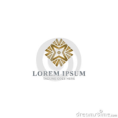 Luxurious floral logo template for brand identity Vector Illustration