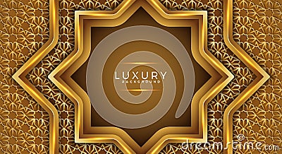 Luxurious geometric backgrounds with a combination of modern gold ornaments with a blank space in the middle for your text. Eps10 Vector Illustration