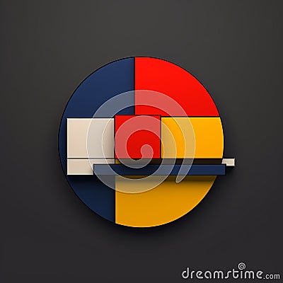 Luxurious Geometry: Vibrant Oud Bruin Logo Inspired By Mondrian Stock Photo