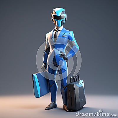 Luxurious Geometry: A Virtual Reality Journey With The Blue Rider Robot Stock Photo