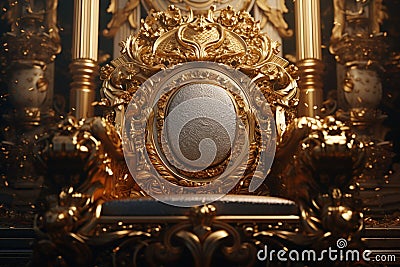 Luxurious gold pattern on a royal throne conveying Stock Photo