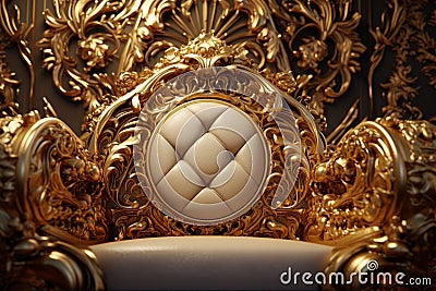 Luxurious gold pattern on a royal throne conveying Stock Photo