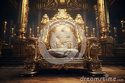 Luxurious gold pattern on a royal throne conveying Stock Photo