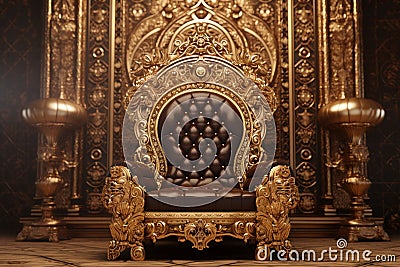 Luxurious gold pattern on a royal throne conveying Stock Photo