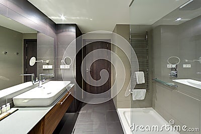Luxurious hotel resort bathroom Stock Photo