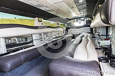 Luxurious interior of a limousine Stock Photo