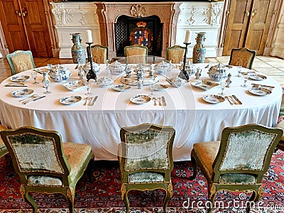 Luxurious interior of the medieval castle of Nachod, Czech Republic Editorial Stock Photo