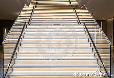 Luxurious interior staircase. Indoor stair. Stock Photo