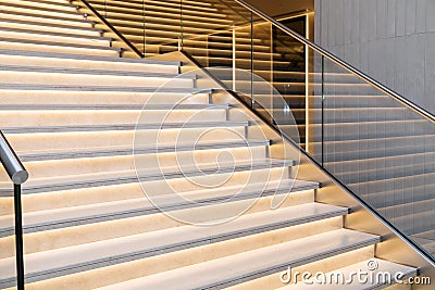 Luxurious interior staircase. Indoor stair. Stock Photo