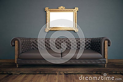 Luxurious interior with white frame Stock Photo