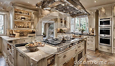 luxurious kitchen cookery Stock Photo