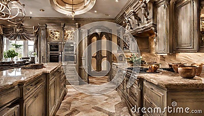 luxurious kitchen cookery Stock Photo