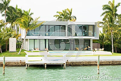 Luxurious mansion on Star Island in Miami Stock Photo