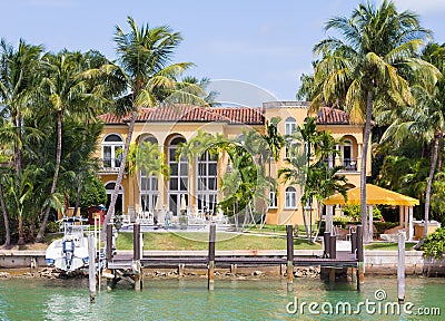 Luxurious mansion on Star Island in Miami Editorial Stock Photo