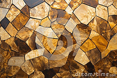 Luxurious Marble white gold mosaic ornament. Generate Ai Stock Photo