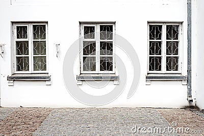 Luxurious old apartament house with a white facade Stock Photo