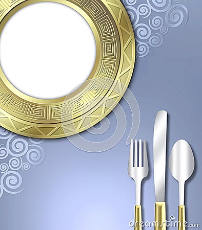 Luxurious place setting Cartoon Illustration