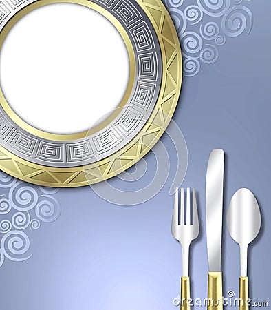 Luxurious place setting Cartoon Illustration