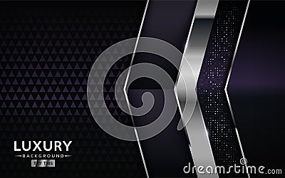 Luxurious premium dark purple abstract background with silver lines. Overlap textured layer design Vector Illustration