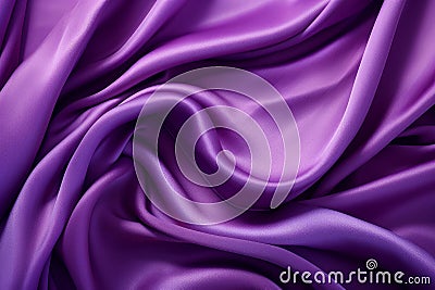 Luxurious Purple silk textile. Generate Ai Stock Photo