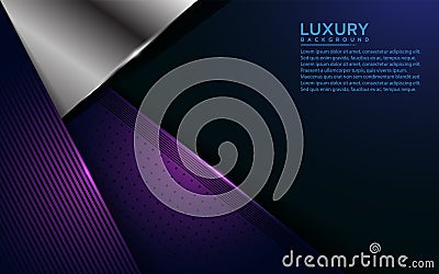 Luxurious purple and silver overlap layer background Vector Illustration