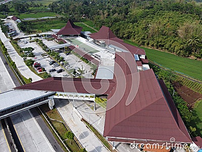 The Luxurious Rest Area of ??the Semarang Solo toll road in Central Java Km 456 Salatiga, Like a Mall Between 5 Mountains Stock Photo