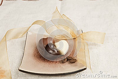 Luxurious romantic chocolate variation. Stock Photo