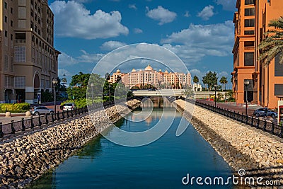 Marsa Malaz Kempinski hotel in Doha, Qatar exterior daylight view Editorial Stock Photo