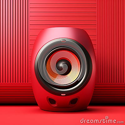 Luxurious Small Red Speaker With Dynamic Color Combinations Stock Photo