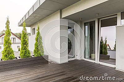 Luxurious villa terrace idea Stock Photo