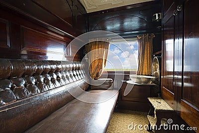 Luxurious vintage train carriage Stock Photo