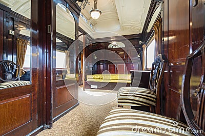 Luxurious vintage train carriage Stock Photo