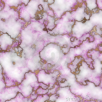 Luxurious white onyx marble texture with added gold and pink touches. Marble texture background Stock Photo