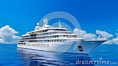 Luxurious yacht in the mexican caribbean sea Stock Photo