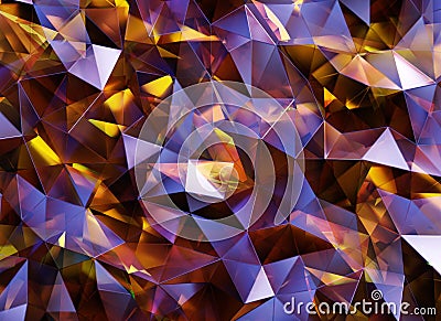 Luxury Abstract Color Realistic Crystals Texture with Prism Spectrum Caustic Reflection Close Up Background 3D rendering Stock Photo