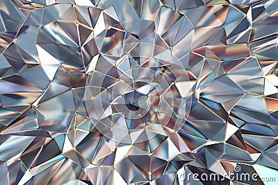Luxury Abstract Realistic Crystals Texture with Prism Spectrum Caustic Reflection Close Up Background 3D rendering Stock Photo