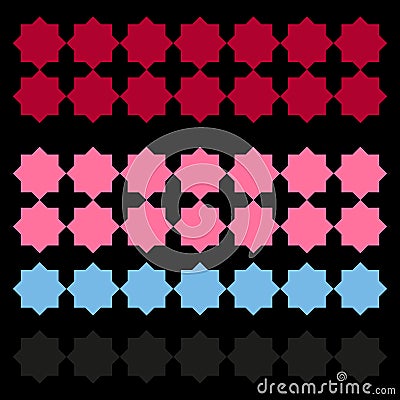 Luxury arabic ornaments / black with red, pink Stock Photo