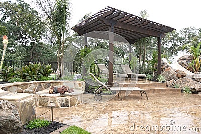 Luxury backyard Stock Photo